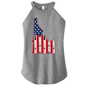 Idaho Usa Flag Fourth July 4th Fathers Day Bbq Beer Summer Gift Women's Perfect Tri Rocker Tank