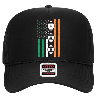 Irish Us Flag American Footballs St Patricks Day Patriotic Gift Trucker Hat