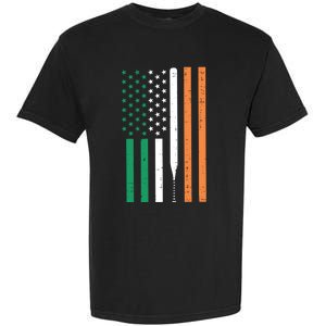 Irish Us Flag Baseball Bat St Patricks Day Sports Patriotic Great Gift Garment-Dyed Heavyweight T-Shirt