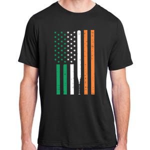 Irish Us Flag Baseball Bat St Patricks Day Sports Patriotic Great Gift Adult ChromaSoft Performance T-Shirt