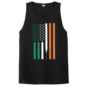 Irish Us Flag Baseball Bat St Patricks Day Sports Patriotic Great Gift PosiCharge Competitor Tank