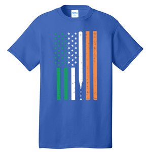 Irish Us Flag Baseball Bat St Patricks Day Sports Patriotic Great Gift Tall T-Shirt