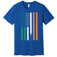 Irish Us Flag Baseball Bat St Patricks Day Sports Patriotic Great Gift Premium T-Shirt