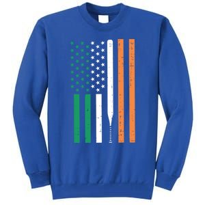 Irish Us Flag Baseball Bat St Patricks Day Sports Patriotic Great Gift Tall Sweatshirt