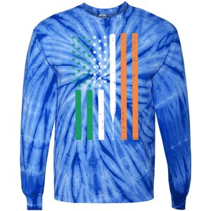 Irish Us Flag Baseball Bat St Patricks Day Sports Patriotic Great Gift Tie-Dye Long Sleeve Shirt