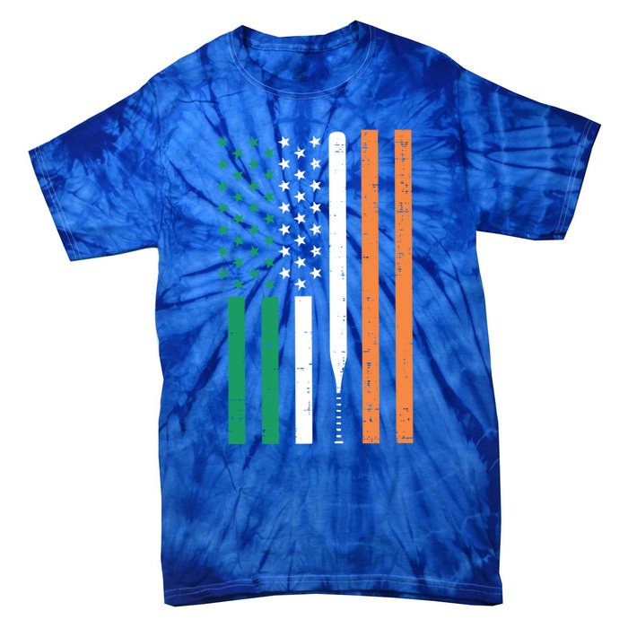 Irish Us Flag Baseball Bat St Patricks Day Sports Patriotic Great Gift Tie-Dye T-Shirt