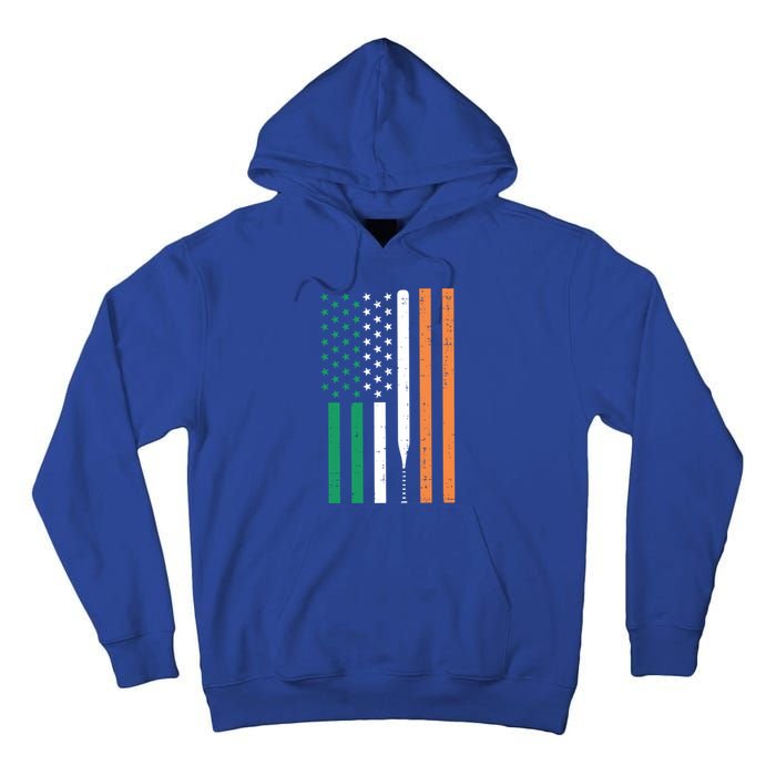 Irish Us Flag Baseball Bat St Patricks Day Sports Patriotic Great Gift Tall Hoodie