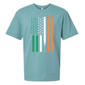 Irish Us Flag Baseball Bat St Patricks Day Sports Patriotic Great Gift Sueded Cloud Jersey T-Shirt