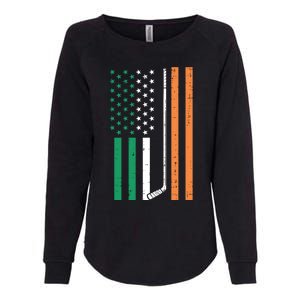 Irish Us Flag Ice Hockey St Patricks Day Sports Patriotic Gift Womens California Wash Sweatshirt