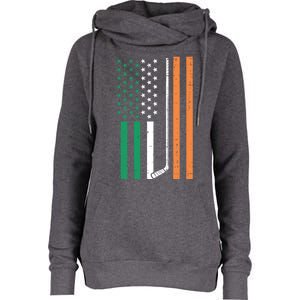 Irish Us Flag Ice Hockey St Patricks Day Sports Patriotic Gift Womens Funnel Neck Pullover Hood