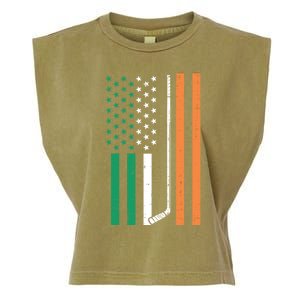 Irish Us Flag Ice Hockey St Patricks Day Sports Patriotic Gift Garment-Dyed Women's Muscle Tee