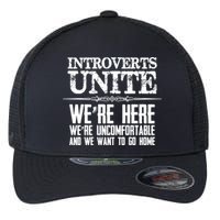 Introverts Unite Funny Gift For Introverted And Cute Gift Flexfit Unipanel Trucker Cap