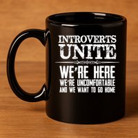 Introverts Unite Funny Gift For Introverted And Cute Gift 11oz C Handle Ceramic Mug