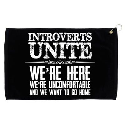 Introverts Unite Funny Gift For Introverted And Cute Gift Grommeted Golf Towel