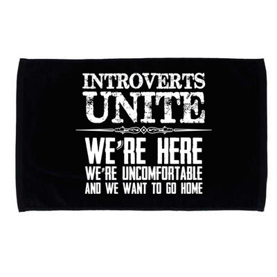 Introverts Unite Funny Gift For Introverted And Cute Gift Microfiber Hand Towel