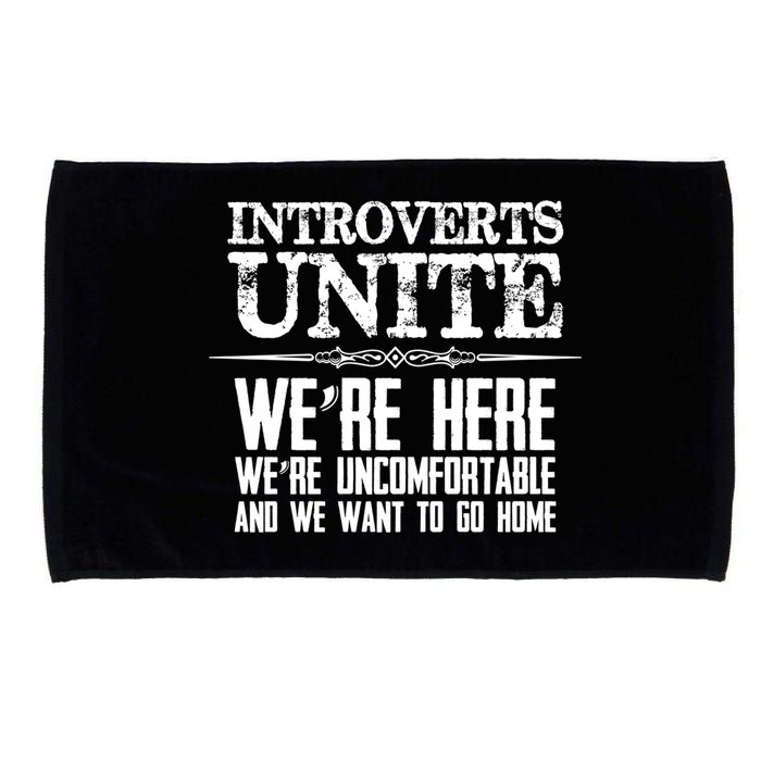 Introverts Unite Funny Gift For Introverted And Cute Gift Microfiber Hand Towel