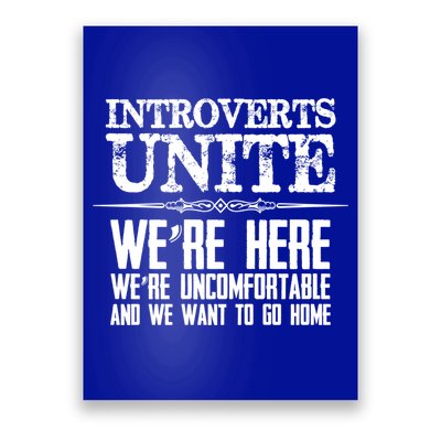 Introverts Unite Funny Gift For Introverted And Cute Gift Poster