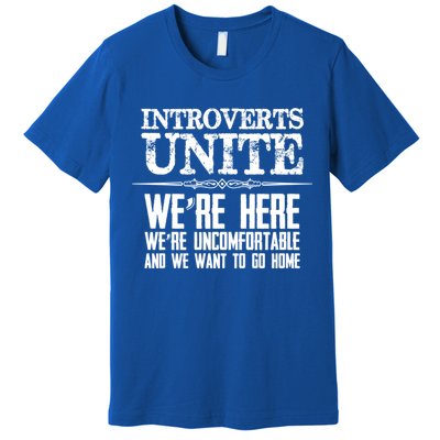 Introverts Unite Funny Gift For Introverted And Cute Gift Premium T-Shirt