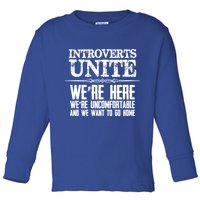 Introverts Unite Funny Gift For Introverted And Cute Gift Toddler Long Sleeve Shirt