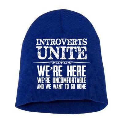 Introverts Unite Funny Gift For Introverted And Cute Gift Short Acrylic Beanie