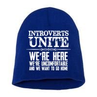 Introverts Unite Funny Gift For Introverted And Cute Gift Short Acrylic Beanie