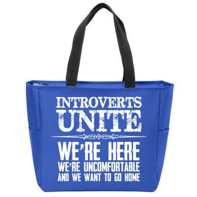 Introverts Unite Funny Gift For Introverted And Cute Gift Zip Tote Bag