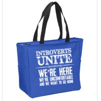 Introverts Unite Funny Gift For Introverted And Cute Gift Zip Tote Bag