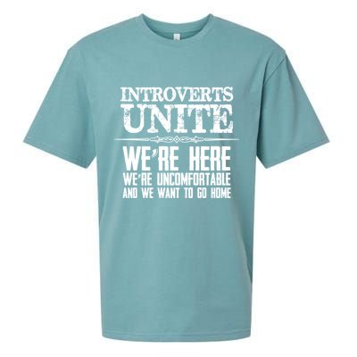 Introverts Unite Funny Gift For Introverted And Cute Gift Sueded Cloud Jersey T-Shirt