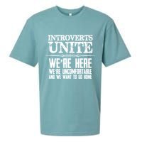 Introverts Unite Funny Gift For Introverted And Cute Gift Sueded Cloud Jersey T-Shirt