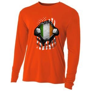 Ireland Usa Flag Irish American Gift Cooling Performance Long Sleeve Crew