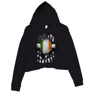 Ireland Usa Flag Irish American Gift Crop Fleece Hoodie