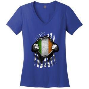 Ireland Usa Flag Irish American Gift Women's V-Neck T-Shirt