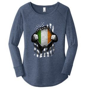 Ireland Usa Flag Irish American Gift Women's Perfect Tri Tunic Long Sleeve Shirt