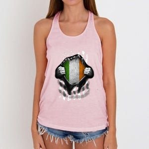 Ireland Usa Flag Irish American Gift Women's Knotted Racerback Tank