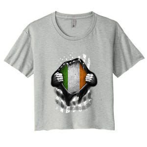 Ireland Usa Flag Irish American Gift Women's Crop Top Tee