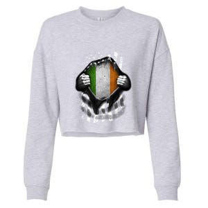 Ireland Usa Flag Irish American Gift Cropped Pullover Crew