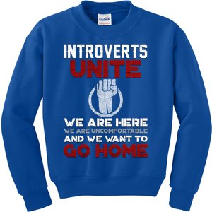 Introverts Unite Funny Quote Gift Funny Gift Meaningful Gift Kids Sweatshirt