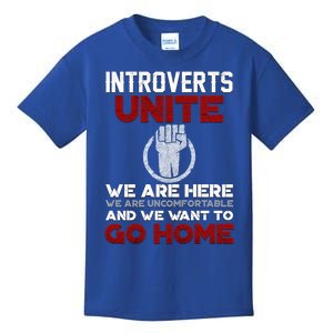 Introverts Unite Funny Quote Gift Funny Gift Meaningful Gift Kids T-Shirt