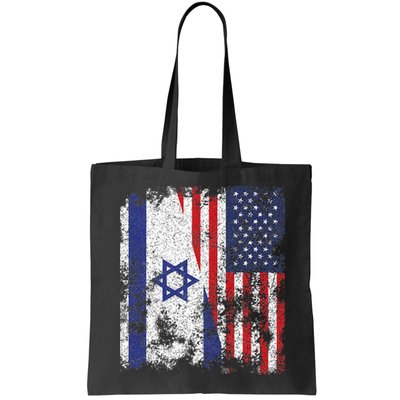 Israel USA Flag Distressed Half American Bag
