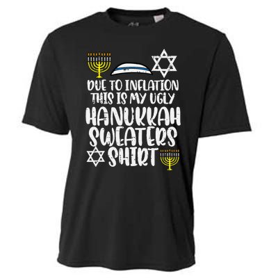 Inflatiion Ugly Hanukkah Sweater Funny Chanukkah Jew Cooling Performance Crew T-Shirt