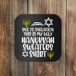 Inflatiion Ugly Hanukkah Sweater Funny Chanukkah Jew Coaster