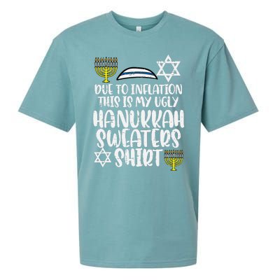 Inflatiion Ugly Hanukkah Sweater Funny Chanukkah Jew Sueded Cloud Jersey T-Shirt