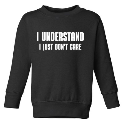 I Understand I Just Don't Care Funny Toddler Sweatshirt