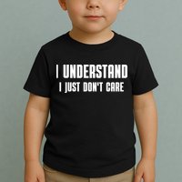 I Understand I Just Don't Care Funny Toddler T-Shirt