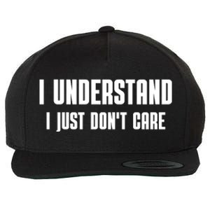 I Understand I Just Don't Care Funny Wool Snapback Cap