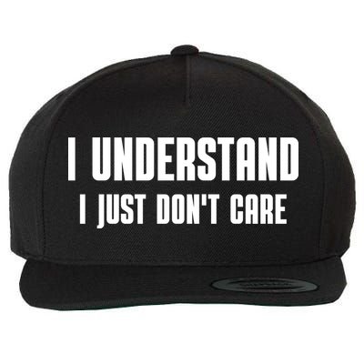 I Understand I Just Don't Care Funny Wool Snapback Cap