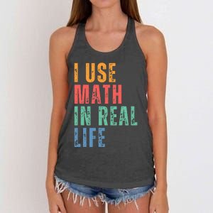 I Use Math In Real Life Funny Women's Knotted Racerback Tank