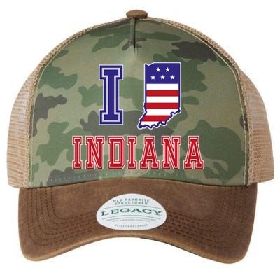 Indiana Usa Patriotic Usa Flag I Love Indiana Gift Legacy Tie Dye Trucker Hat