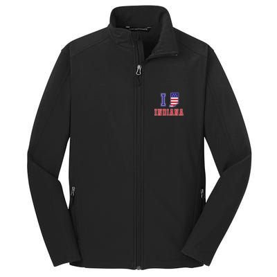 Indiana Usa Patriotic Usa Flag I Love Indiana Gift Core Soft Shell Jacket