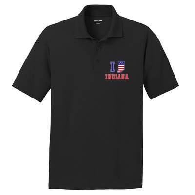 Indiana Usa Patriotic Usa Flag I Love Indiana Gift PosiCharge RacerMesh Polo